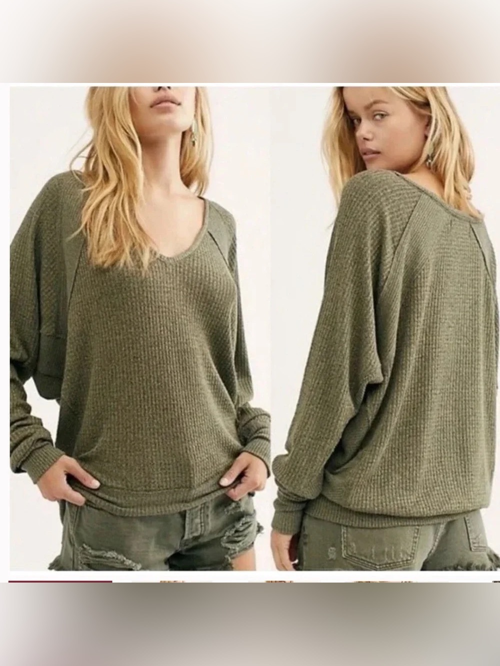 Free People We the Free Santa Clara Ferngully Thermal Top OB967840 Size Small
